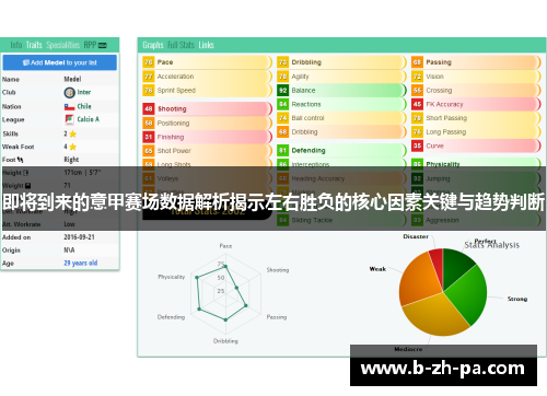 即将到来的意甲赛场数据解析揭示左右胜负的核心因素关键与趋势判断 即将到来的意甲赛场数据解析揭示左右胜负的核心因素关键与趋势判断
